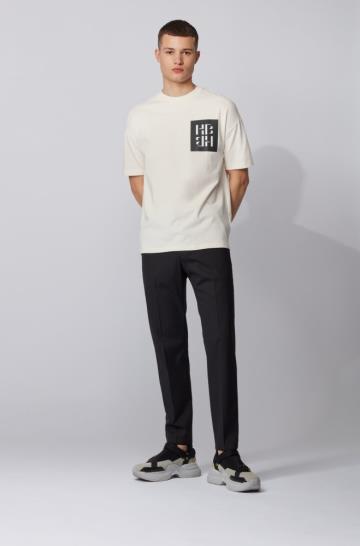 Koszulki BOSS Cotton Jersey Białe Męskie (Pl73227)